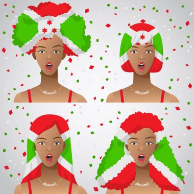 Ulusal bayrak saç kesimi kadınla şaşırttı: vektör çizim