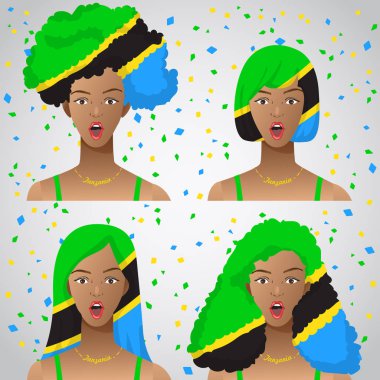 Ulusal bayrak saç kesimi kadınla şaşırttı: vektör çizim