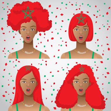 Ulusal bayrak saç kesimi kadınla şaşırttı: vektör çizim