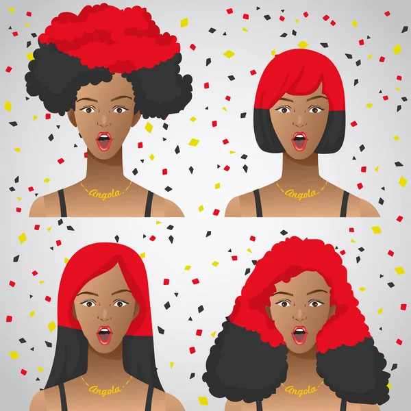 Ulusal bayrak saç kesimi kadınla şaşırttı: vektör çizim