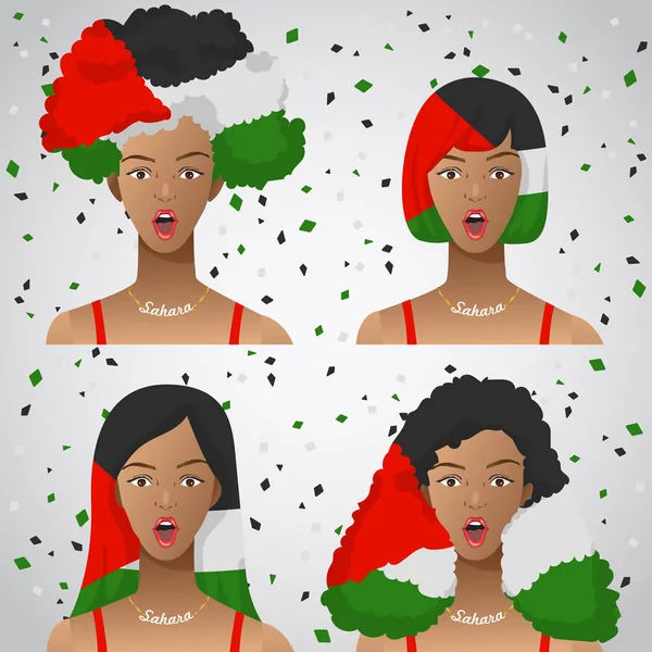 Ulusal bayrak saç kesimi kadınla şaşırttı: vektör çizim