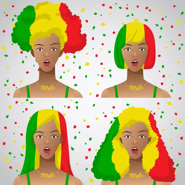 Ulusal bayrak saç kesimi kadınla şaşırttı: vektör çizim