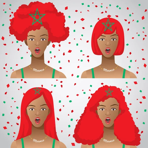 Ulusal bayrak saç kesimi kadınla şaşırttı: vektör çizim