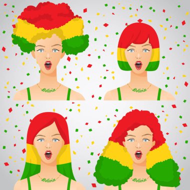 Ulusal bayrak saç kesimi kadınla şaşırttı: vektör çizim