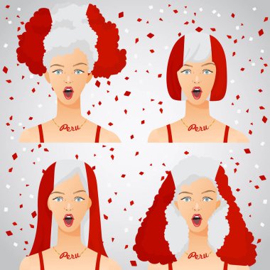 Ulusal bayrak saç kesimi kadınla şaşırttı: vektör çizim