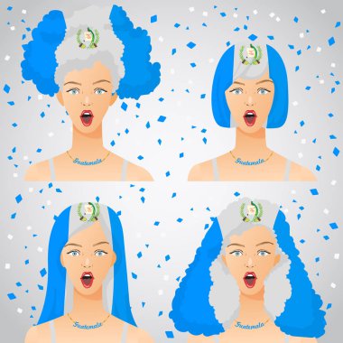 Ulusal bayrak saç kesimi kadınla şaşırttı: vektör çizim