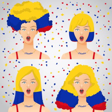 Ulusal bayrak saç kesimi kadınla şaşırttı: vektör çizim
