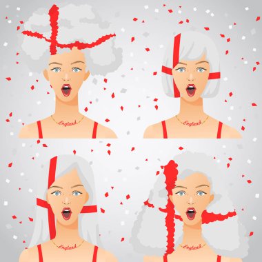 Ulusal bayrak saç kesimi kadınla şaşırttı: vektör çizim