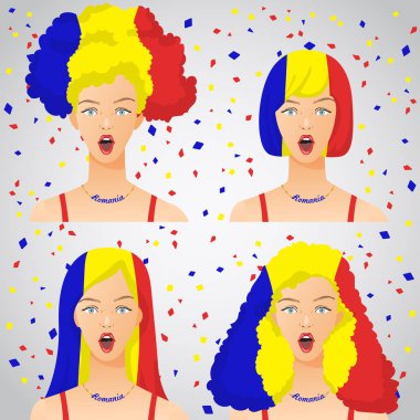 Ulusal bayrak saç kesimi kadınla şaşırttı: vektör çizim