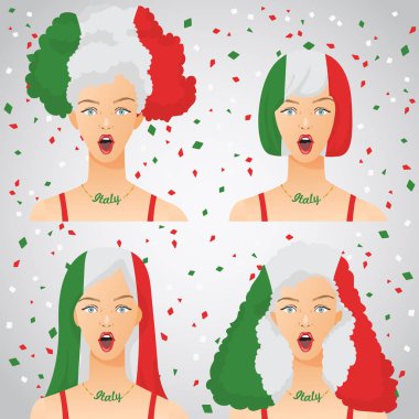 Ulusal bayrak saç kesimi kadınla şaşırttı: vektör çizim