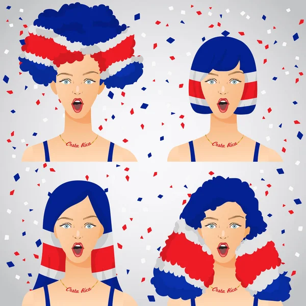 Femme Surprise Avec Coupe Cheveux Drapeau National Illustration Vectorielle — Image vectorielle