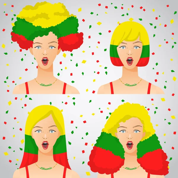 Ulusal bayrak saç kesimi kadınla şaşırttı: vektör çizim