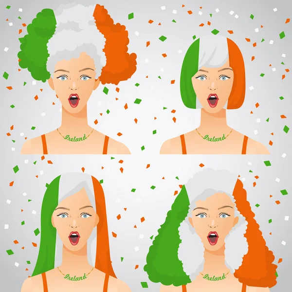 Ulusal bayrak saç kesimi kadınla şaşırttı: vektör çizim