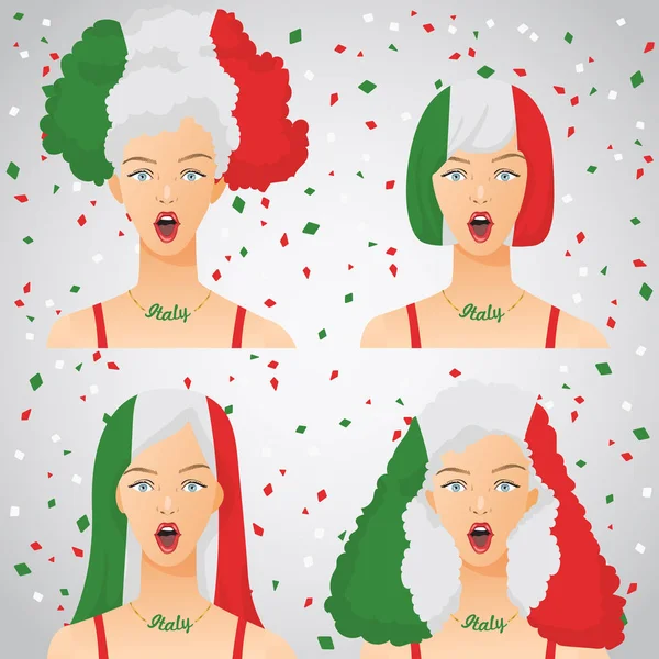 Ulusal bayrak saç kesimi kadınla şaşırttı: vektör çizim