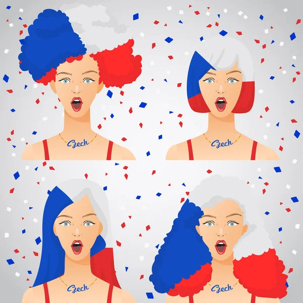 Ulusal bayrak saç kesimi kadınla şaşırttı: vektör çizim