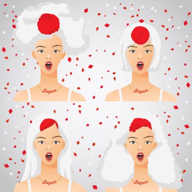 Ulusal bayrak saç kesimi kadınla şaşırttı: vektör çizim