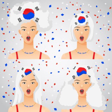 Ulusal bayrak saç kesimi kadınla şaşırttı: vektör çizim