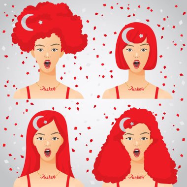 Ulusal bayrak saç kesimi kadınla şaşırttı: vektör çizim