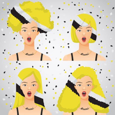 Ulusal bayrak saç kesimi kadınla şaşırttı: vektör çizim