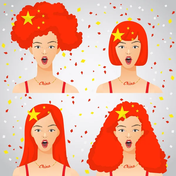 Ulusal bayrak saç kesimi kadınla şaşırttı: vektör çizim
