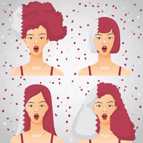 Ulusal bayrak saç kesimi kadınla şaşırttı: vektör çizim