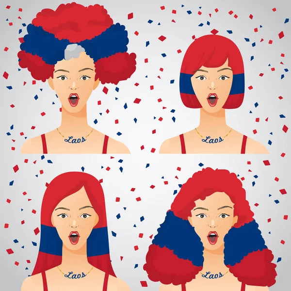 Ulusal bayrak saç kesimi kadınla şaşırttı: vektör çizim