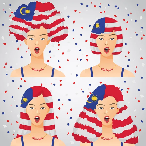 Ulusal bayrak saç kesimi kadınla şaşırttı: vektör çizim