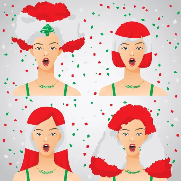 Ulusal bayrak saç kesimi kadınla şaşırttı: vektör çizim