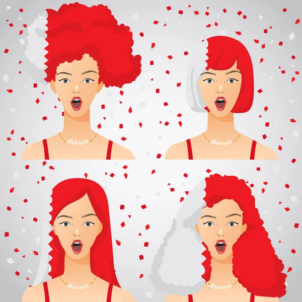 Ulusal bayrak saç kesimi kadınla şaşırttı: vektör çizim