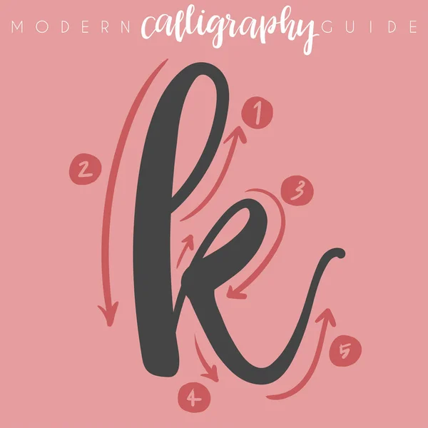Modern Calligraphy Guide Vector Illustration — Stock Vector