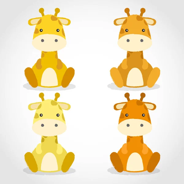 Zvířecí Kolekce Baby Vektorové Ilustrace — Stockový vektor