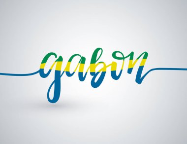 Beyaz arka plan üzerinde yazılı ülke adı: vektör çizim