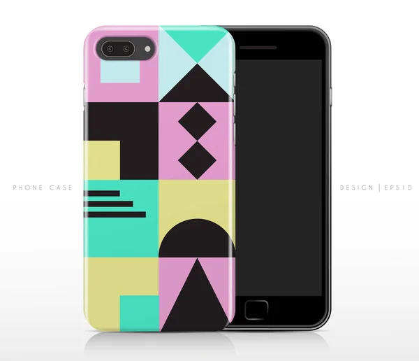 Colorful Abstract Pattern Phone Case Template Vector Illustration — Stock Vector