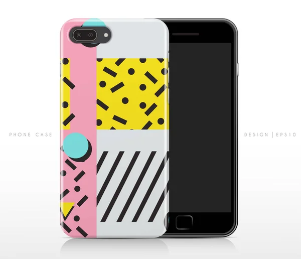 Colorful Abstract Pattern Phone Case Template Vector Illustration — Stock Vector