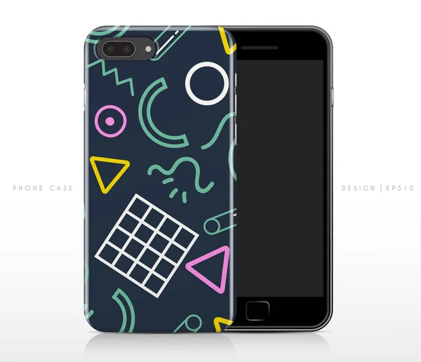 Colorful Abstract Pattern Phone Case Template Vector Illustration — Stock Vector