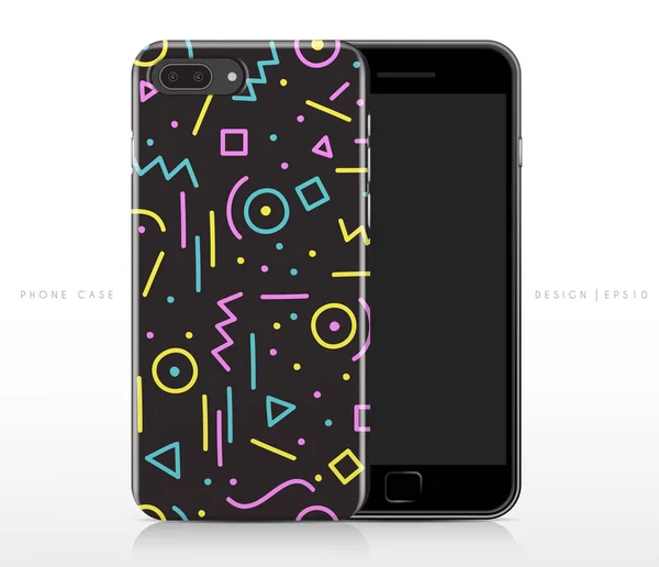 Colorful Abstract Pattern Phone Case Template Vector Illustration — Stock Vector