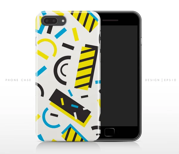 Colorful Abstract Pattern Phone Case Template Vector Illustration — Stock Vector