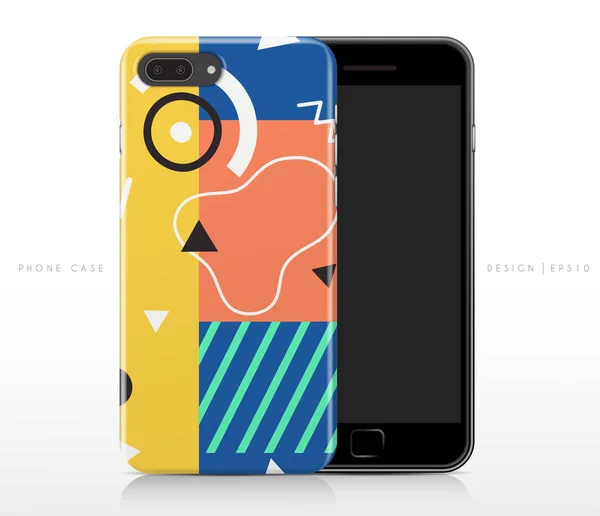 Colorful Abstract Pattern Phone Case Template Vector Illustration — Stock Vector