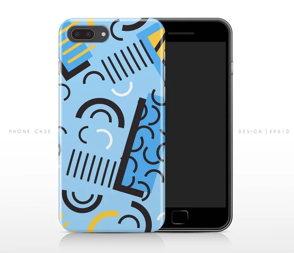 Colorful Abstract Pattern Phone Case Template Vector Illustration — Stock Vector