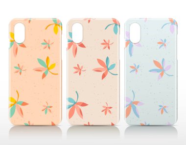 Telefon servis talebi şablonundaki çiçek deseni: Vektör çizim