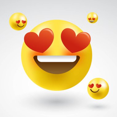 3D smiley ifade: vektör çizim