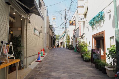 Jiyugaoka, popüler alışveriş bölgesine Tokyo Tokyo, Japonya - 11 Nisan 2016, alışveriş caddesi