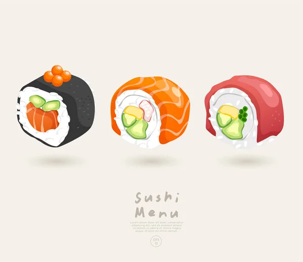 Sushi Rollen Vektor Illustration — Stockvektor