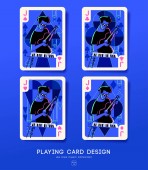 Set aus vier Spielkartenrückseiten mit musikalischen Elementen: Vektorillustration