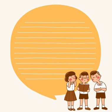 Notebook, günlük, çıkartmalar ve Planlayıcı için sevimli okul çocuklar illüstrasyon elemanları: vektör Illustration