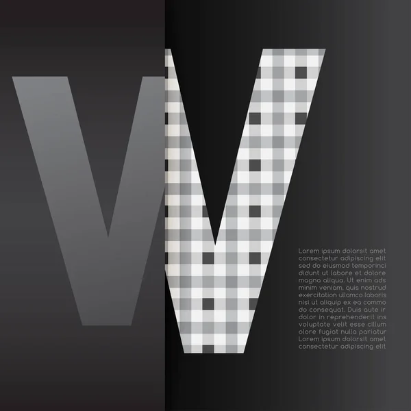 Alphabet Moderne Avec Motif Carreaux Sur Fond Noir Illustration Vectorielle — Image vectorielle