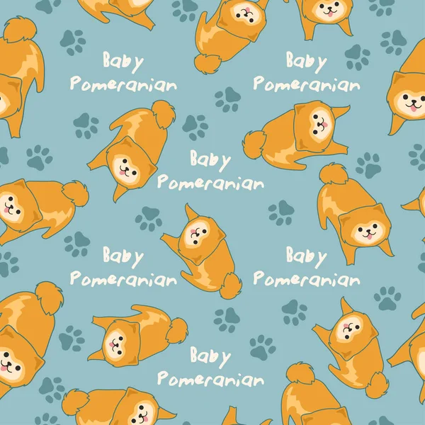 Conjunto Cachorros Aislados Sobre Fondo Pastel Sin Costura Patrón Vector — Archivo Imágenes Vectoriales