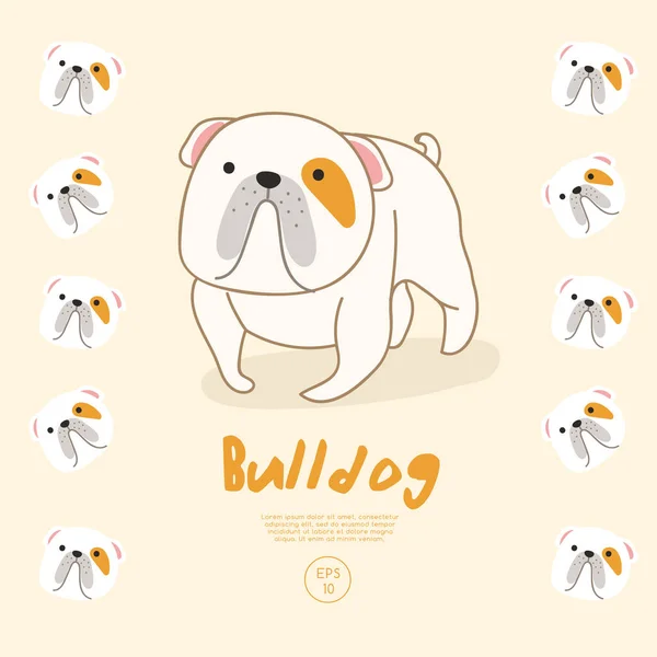 Conjunto Cachorros Aislados Sobre Fondo Pastel Vector Illustration — Vector de stock