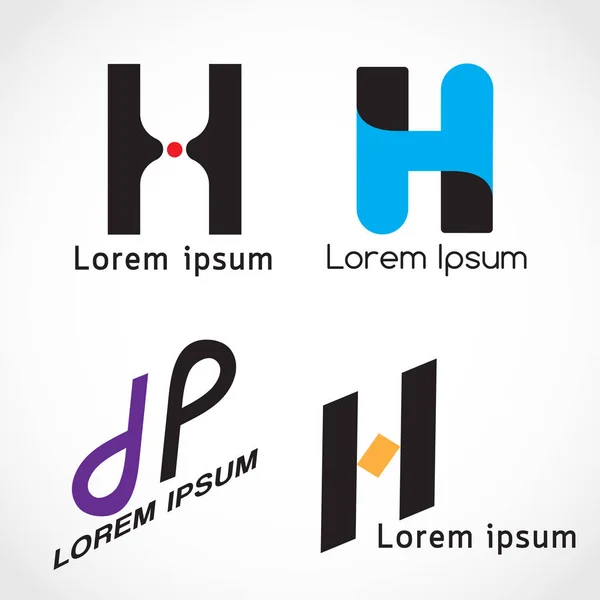 Modèle Alphabet Logo Design Isolé Sur Fond Blanc Illustration Vectorielle — Image vectorielle