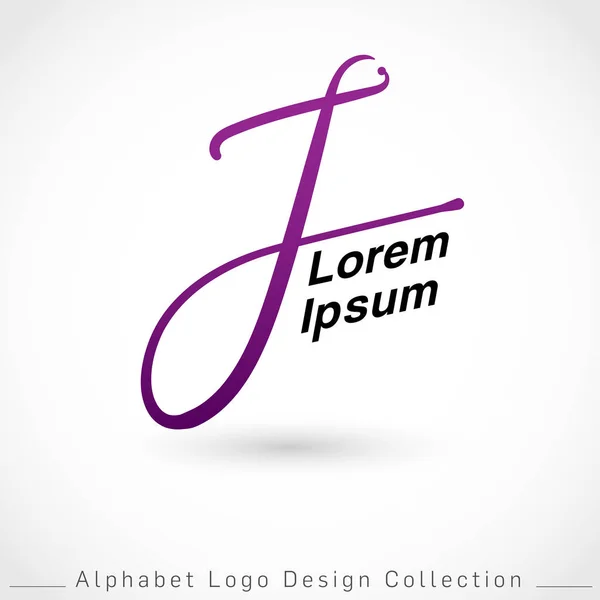 Yazılı Alfabe Logo Tasarım Şablonu Beyaz Arka Plan Izole Vektör — Stok Vektör
